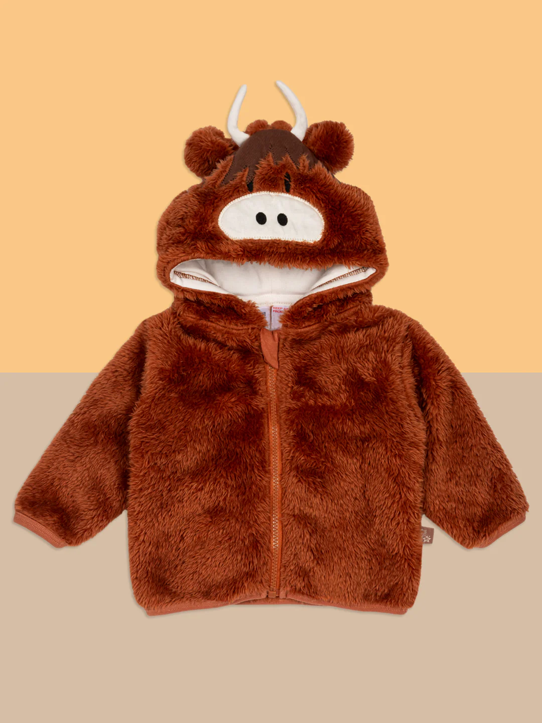 Junior Neutral Highland Cow Hoodie