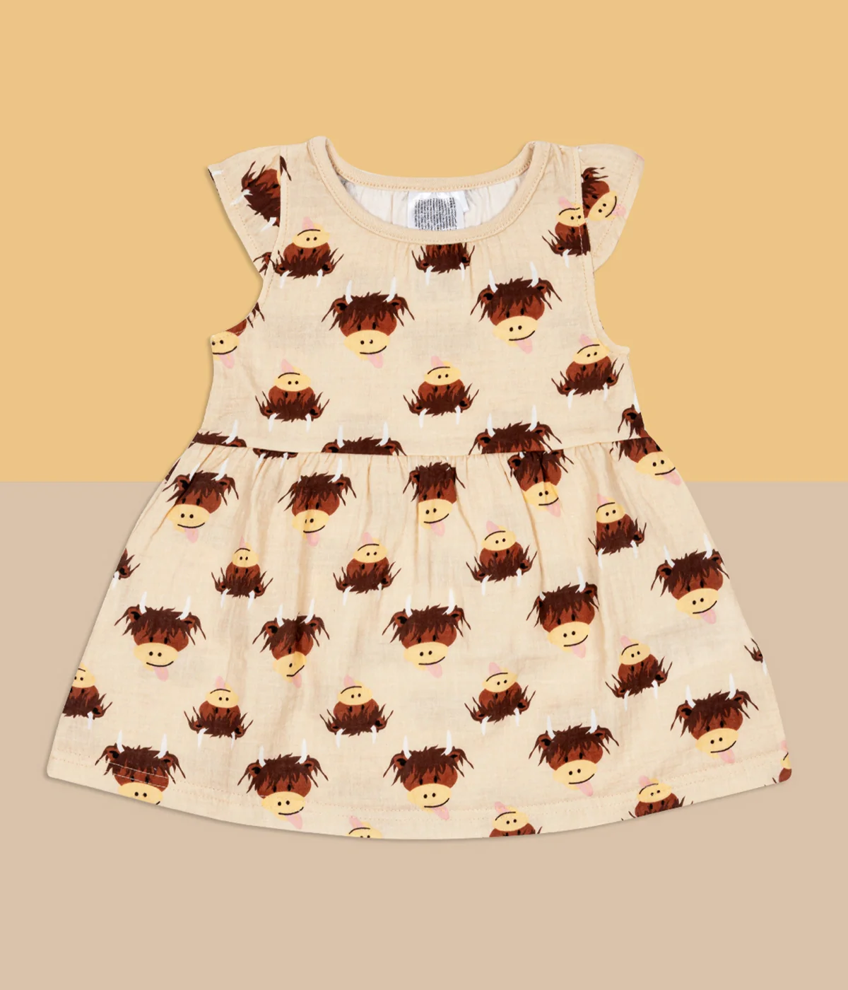 Neutral Highland Cow Summer Dress - Image 5