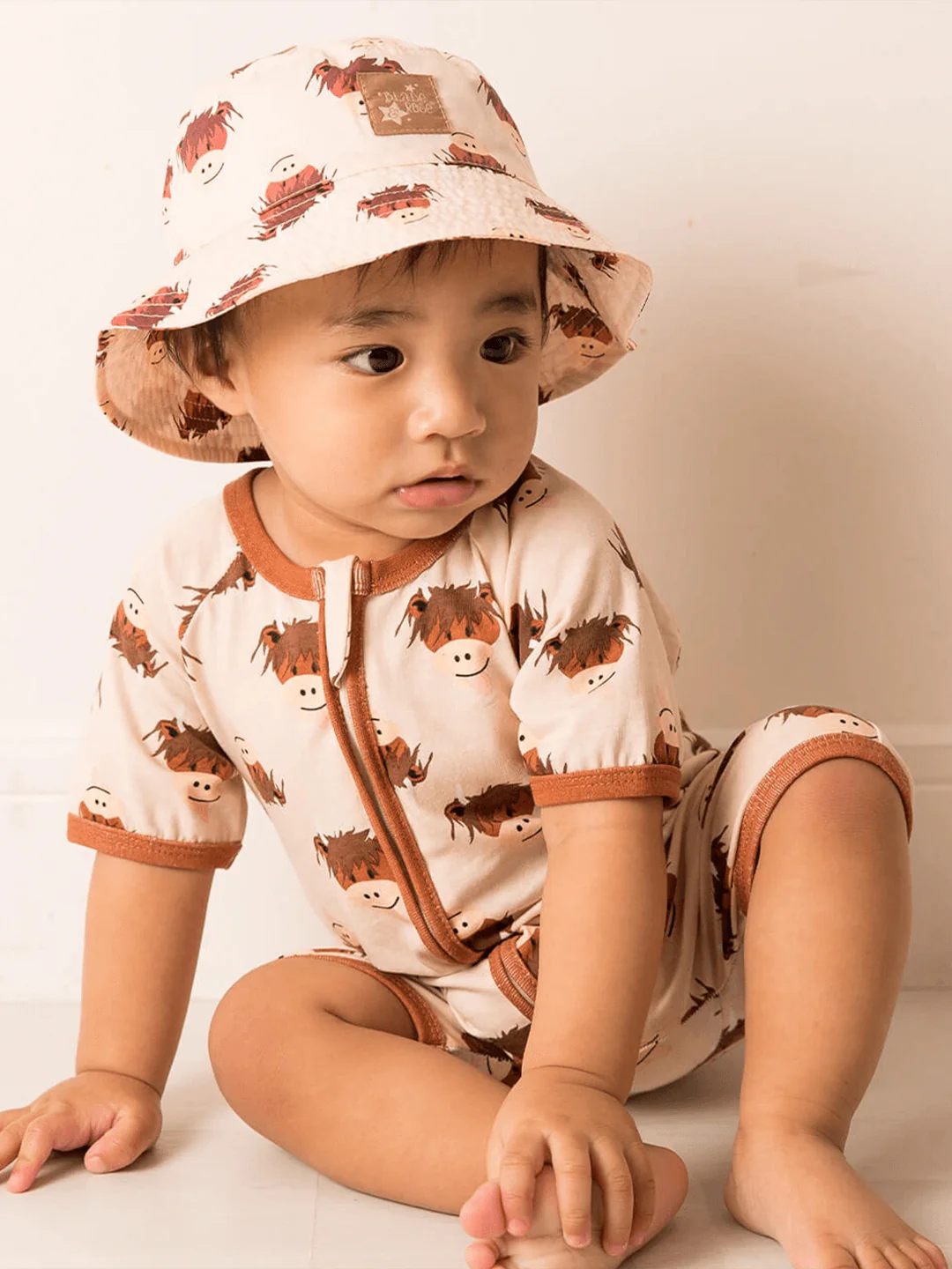 Neutral Highland Cow Summer Hat - Image 2