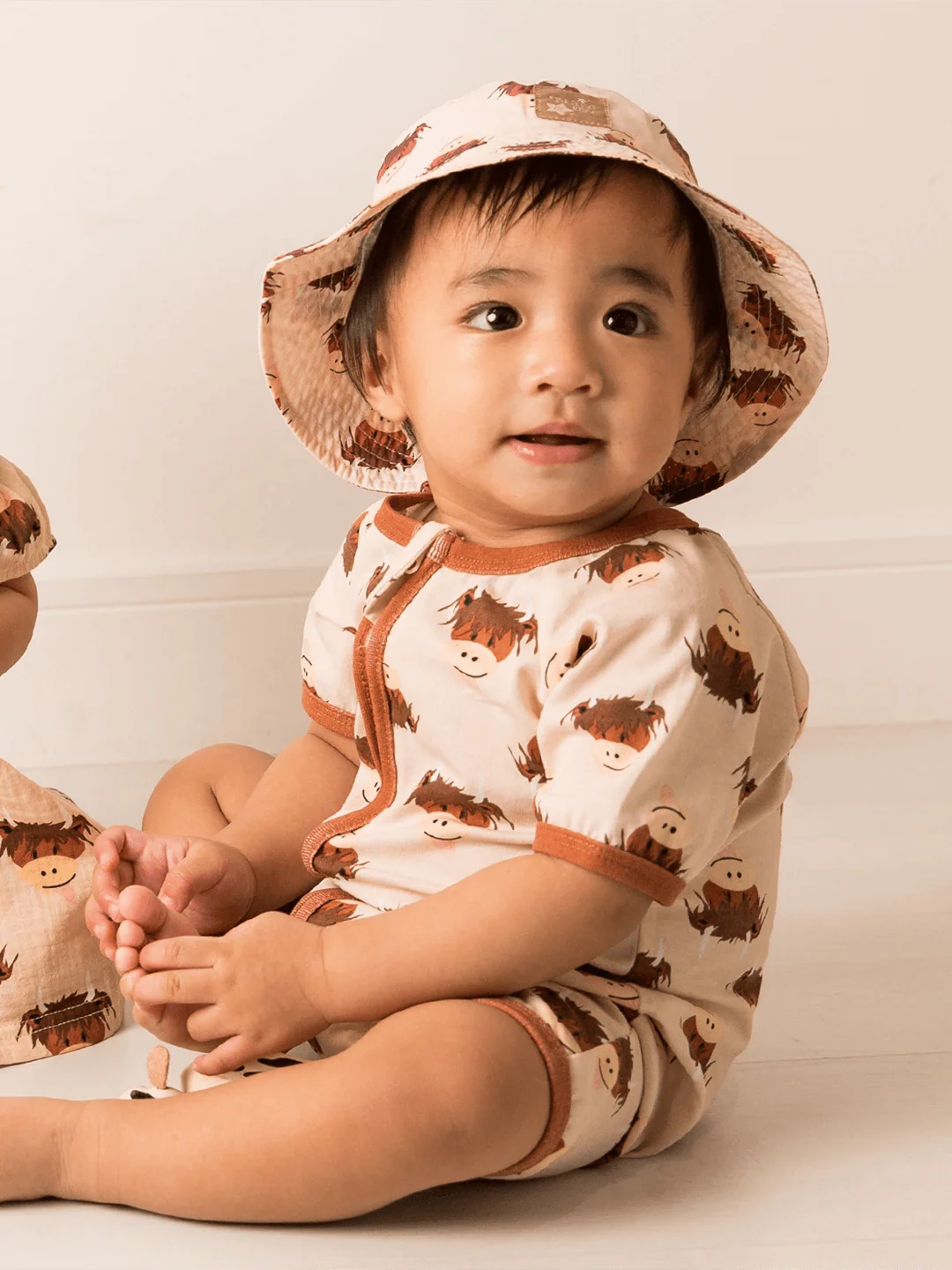 Neutral Highland Cow Summer Hat - Image 3